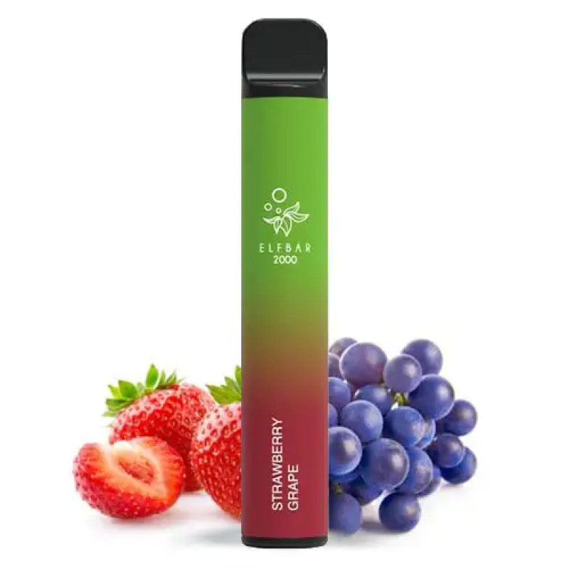 Одноразовая pod-система Elf Bar 1200 mAh‌ 2000 Puff Strawberry Grape