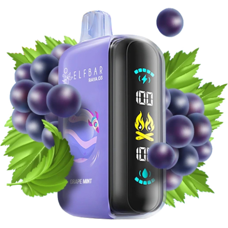 Одноразка ELF BAR RAYA D3 25 000 Grape mint (Виноград мята)