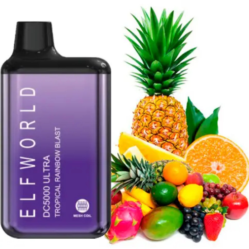 Эльф Бар World 5000 Tropical Rainbow Blast