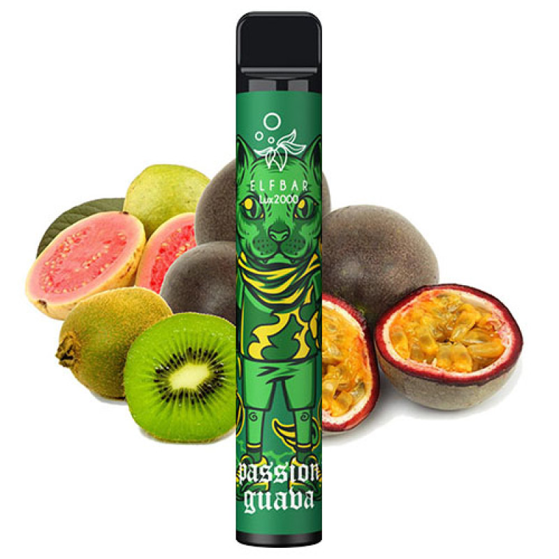 Одноразовая pod-система Elf Bar 1200 mAh‌ 2000 Puff Kiwi Passion fruit Guava Lux 5%