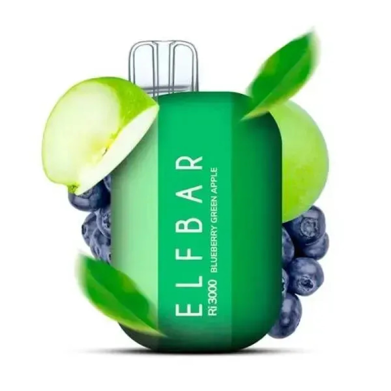 Elf Bar RI3000 Ежевика Зеленое Яблоко (Blackberry Green Apple)